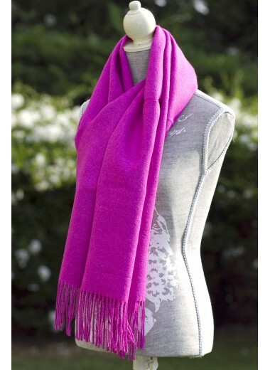 SCARF PLAIN RED-VIOLET 100% BABY ALPACA