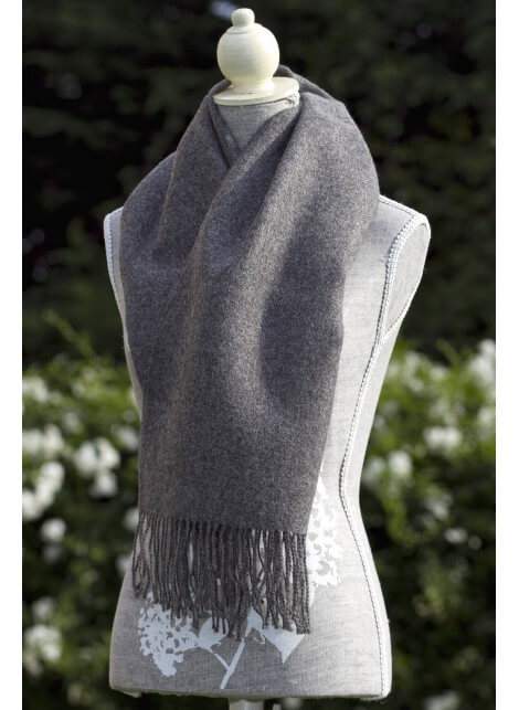 SCARF PLAIN GREY 100% BABY ALPACA