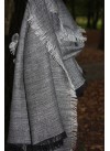 BLACK AND GREY HERRING BONE PASHMINA 100% BABY ALPACA