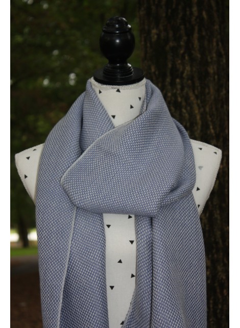 BLUE AND WHITE STONE PASHMINA 100% BABY ALPACA