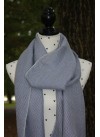 PASHMINA PIEDRA AZUL Y BLANCO 100% BABY ALPACA