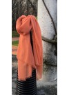 SOLID CORAL PASHMINA 100% BABY ALPACA