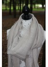 BEIGE HERRING BONE PASHMINA 100% BABY ALPACA