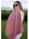 PINK HERRING BONE PASHMINA 100% BABY ALPACA