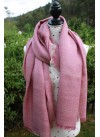 PINK HERRING BONE PASHMINA 100% BABY ALPACA